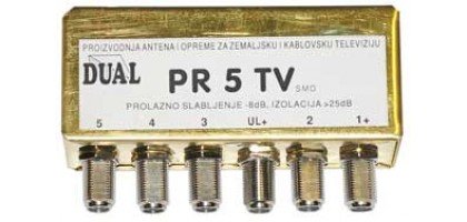 PR5met, Pasivni razdelnik za 5 TV unutrašnja montaža